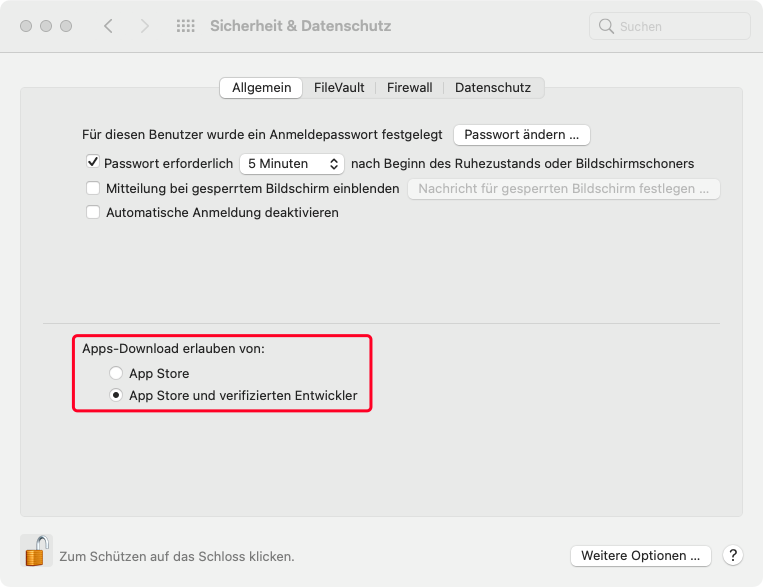 App Store und verifizierten Entwickler