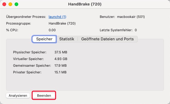 Malware beenden