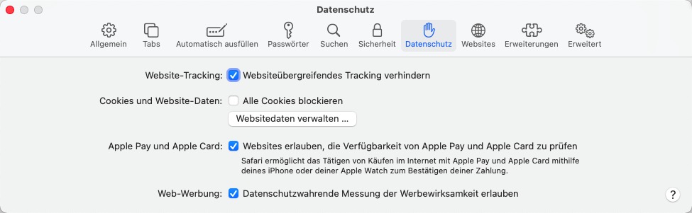 Mac Safari Datenschutz