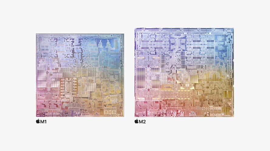 M1 晶片與 M2 晶片的比較