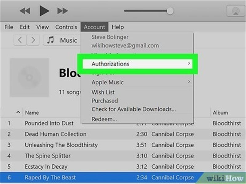 Supprimer l'autorisation d’iTunes