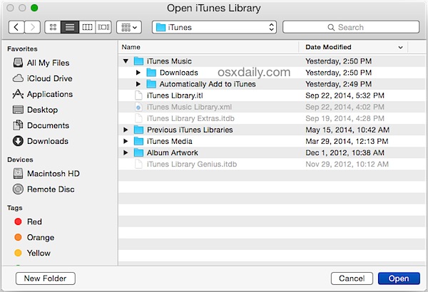 bibliotheque itunes