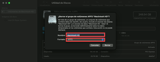 Borrar Macintosh HD