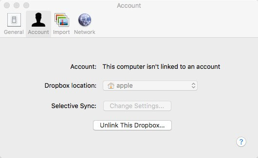 Desvincule o Dropbox
