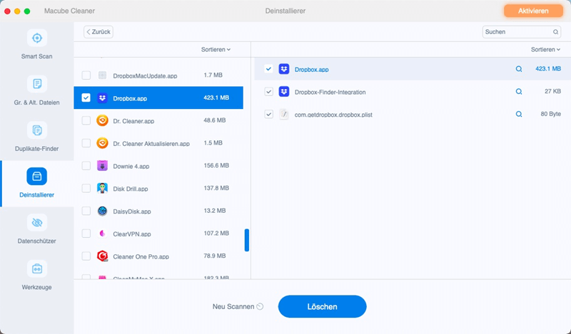 Programme deinstallieren auf Mac