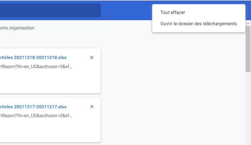 Effacer les téléchargements Chrome