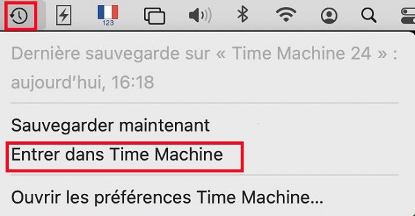 entrer dans time machine
