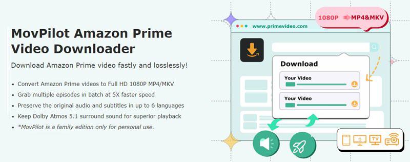 Загрузчик видео MovPilot Amazon Prime