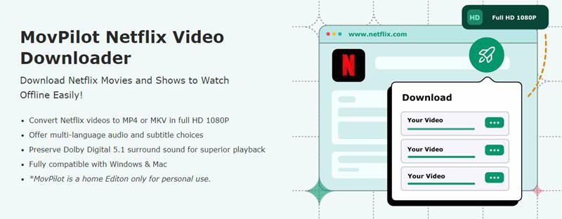 Загрузчик видео MovPilot Netflix