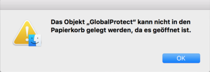 Mac Programm in den Papierkorb legen nicht funktioniert