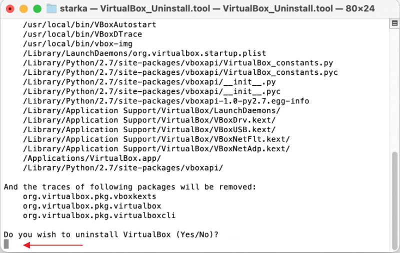 確認移除 VirtualBox