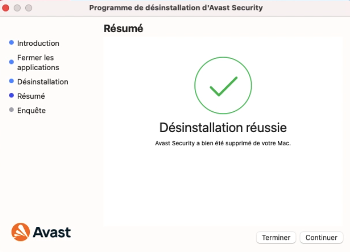 Désinstaller Avast sur Mac avec l'option de désinstallation intégré d'Avast