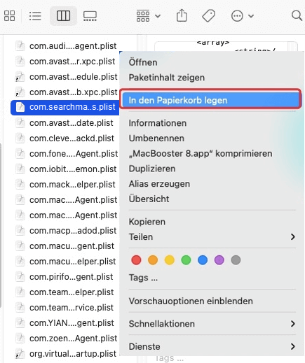 Search Marquis erstellte Konfigurationsdatei löschen