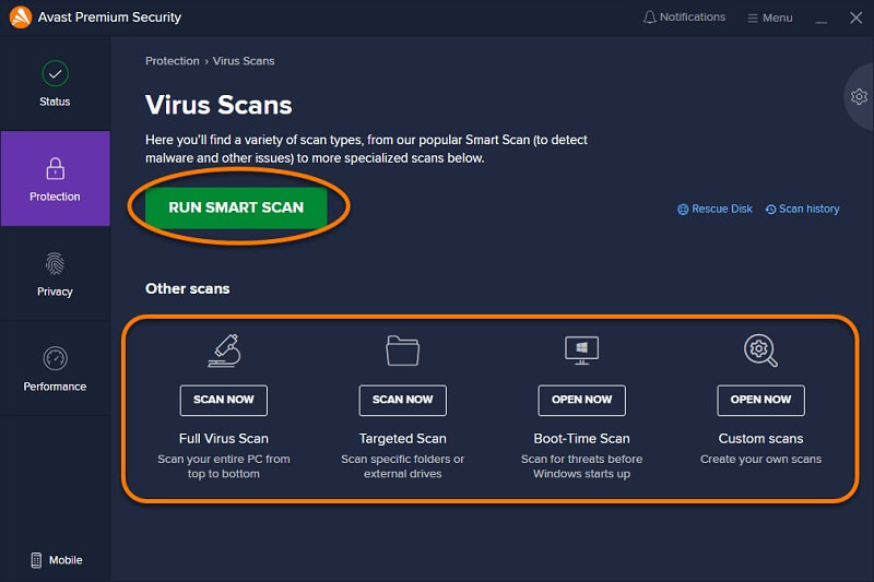 types d'analyse des virus