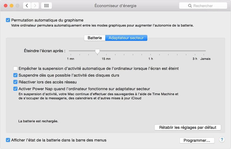 Vérifier les paramètres de votre Mac