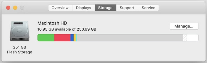 access Storage | Remove Purgeable Space Mac