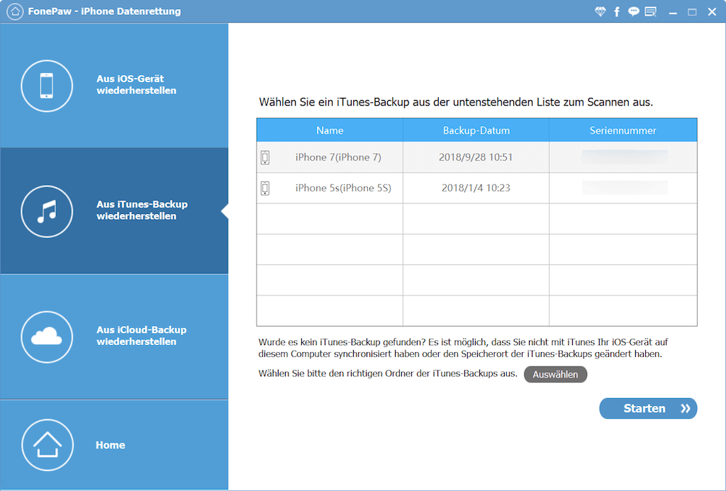 iTunes Backup auslesen