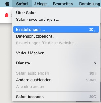 Safari Einstellungen