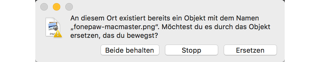 Mac Dateien verschieben Beide behalten