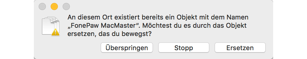 Mac Dateien verschieben Überspringen