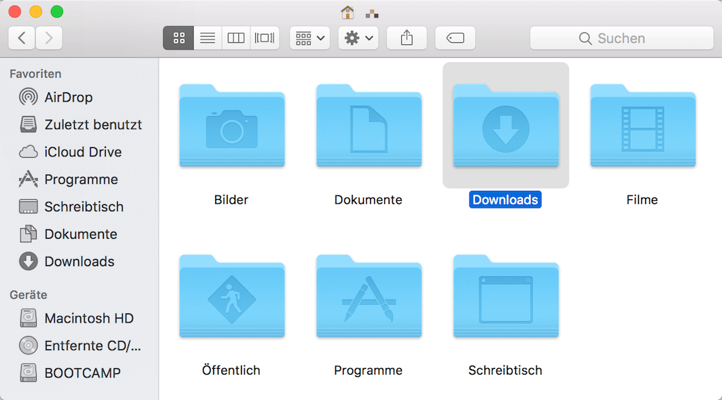 Mac Downloads-Ordner