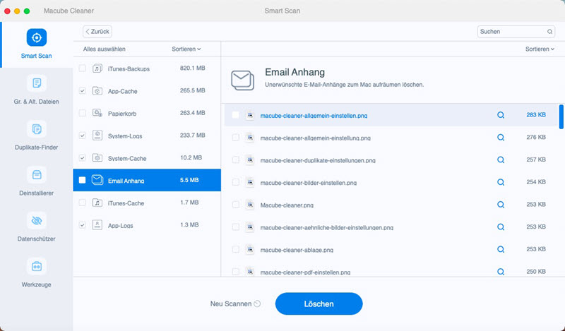 Mail-Müll auf Mac löschen