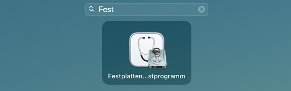 Festplattedienstprogramm öffnen