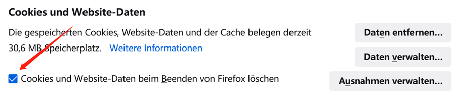 Firefox Cookies automatisch löschen