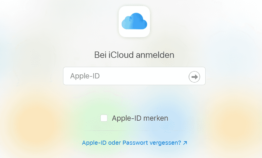 Bei iCloud anmelden