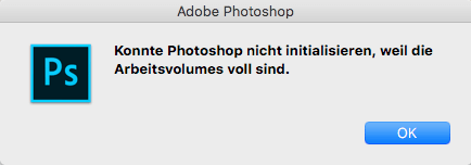 Photoshop Arbeitsvolumes voll