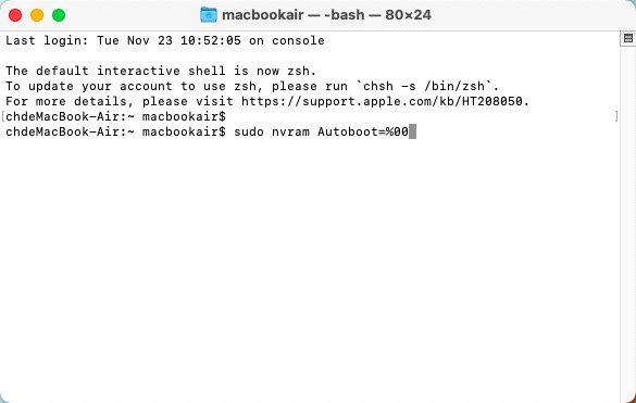 Mac Autostart deaktivieren Befehl