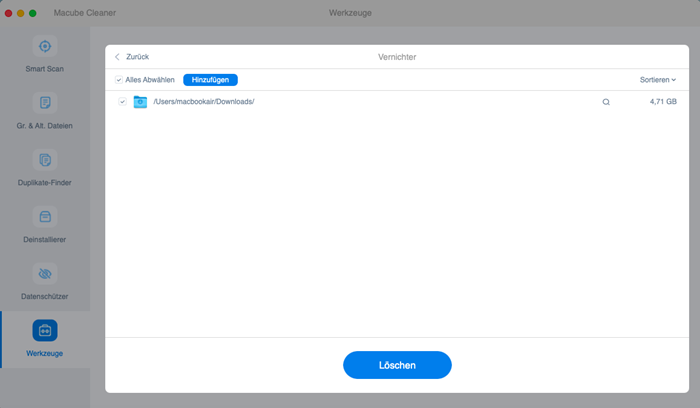 Mac Downloads Ordner löschen