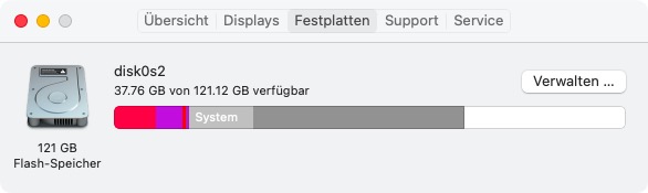 Mac Festplattenbelegung anzeigen