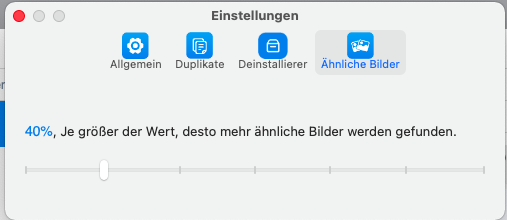 Ähnlichkeit eines Bildes einstellen
