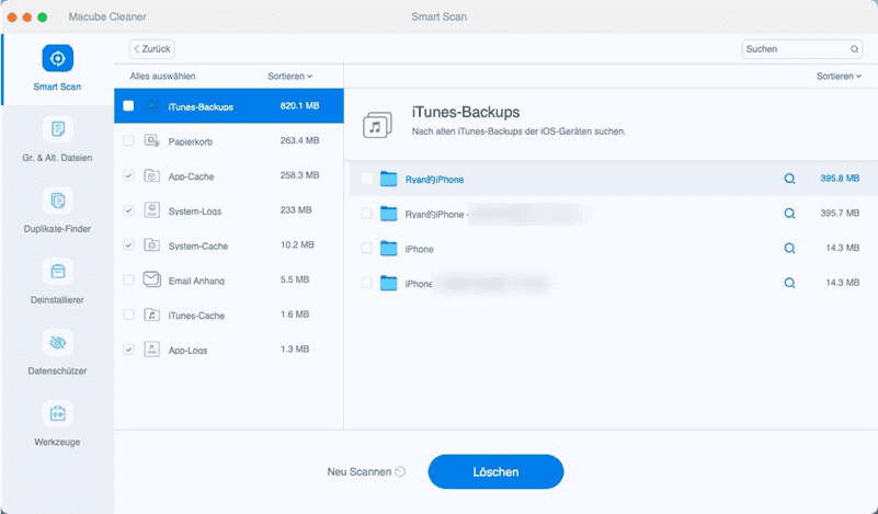 iTunes alte Backup löschen auf Mac