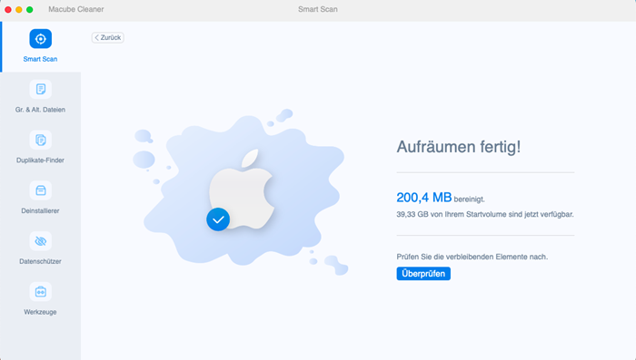 Mac Junk-Dateien löschen fertig