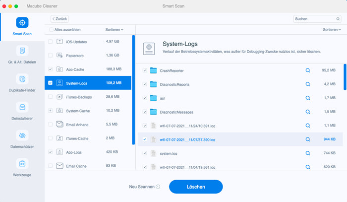 Mac System Junk Dateien löschen