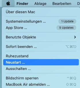 Mac neu starten