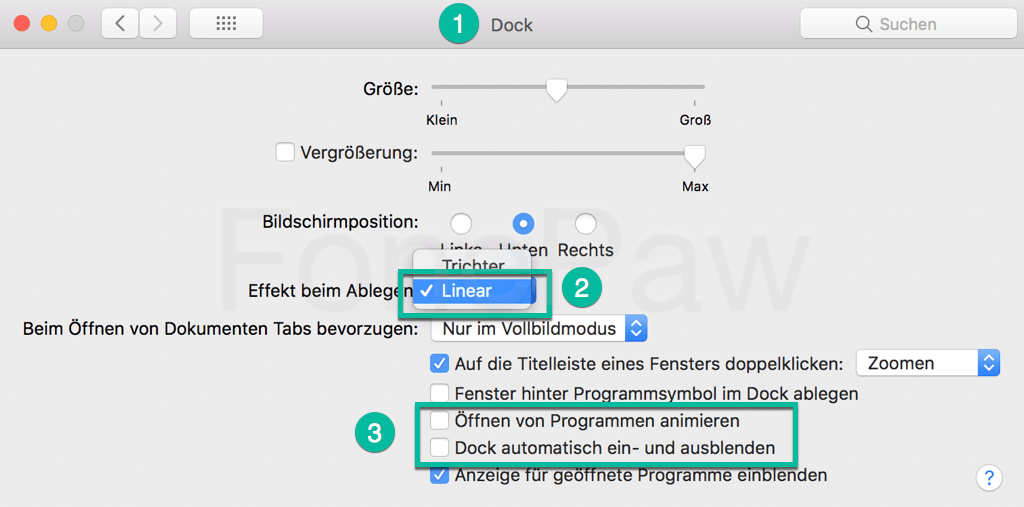 Mac Animationen reduzieren