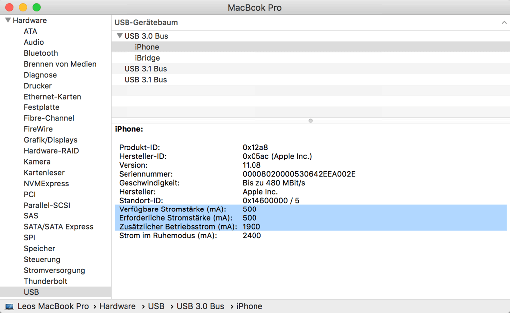 Systembericht USB Stromversorgung