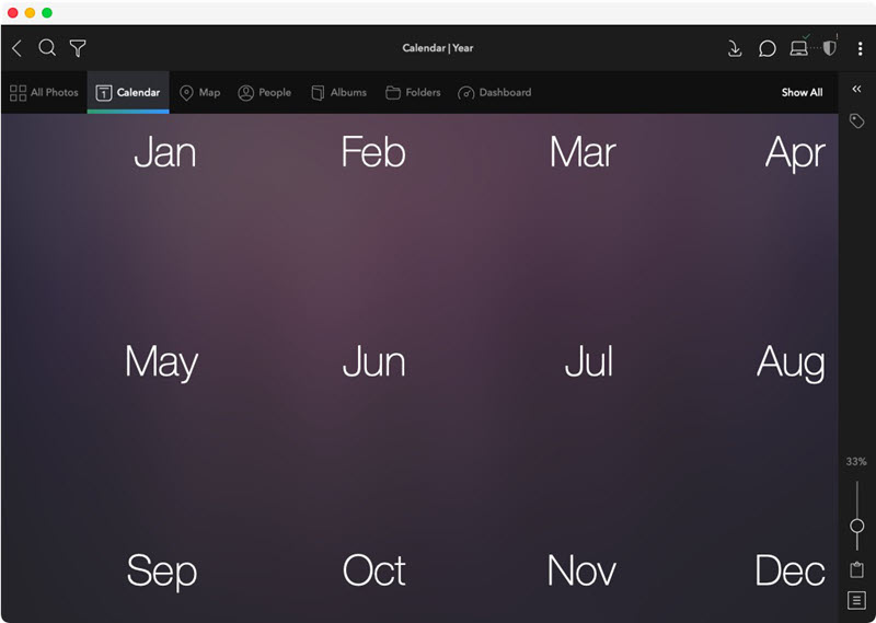 Kalender Funktion von Mylio