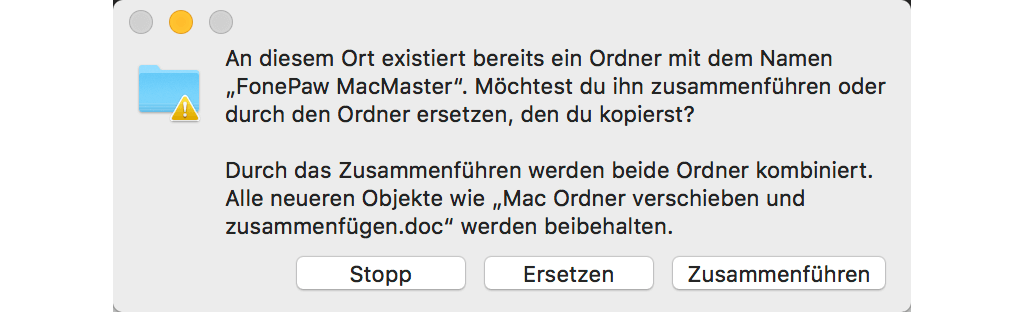 Mac Ordner zusammenführen