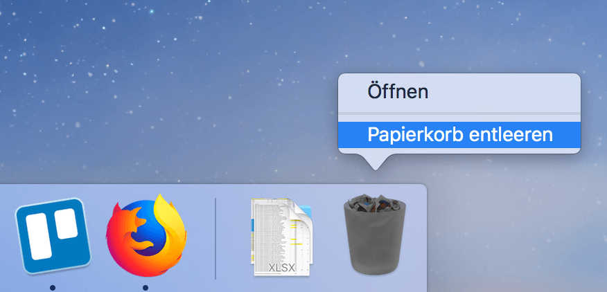 Papierkorb entleeren Mac