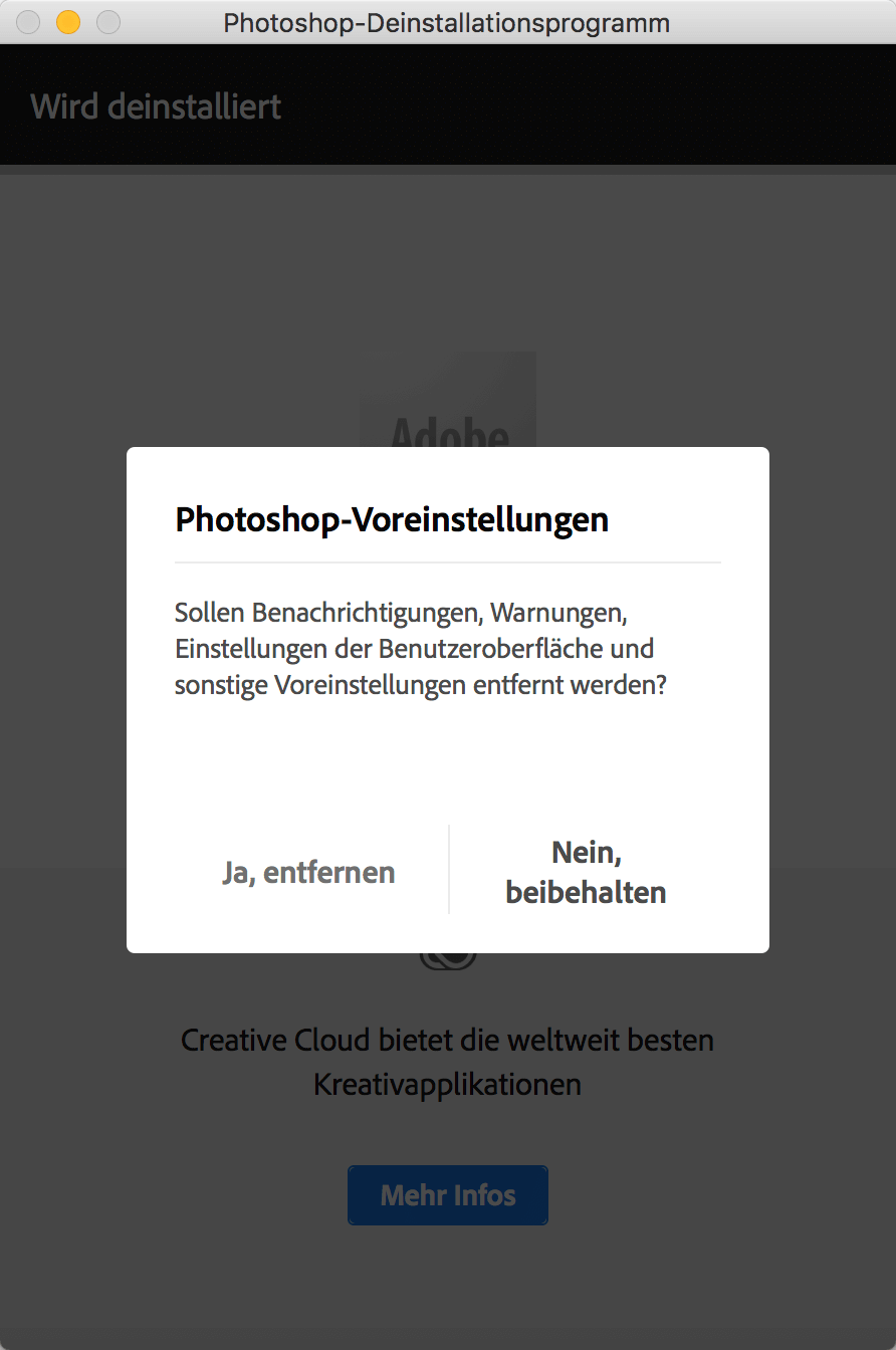 Photoshop Deinstallationsprogramm