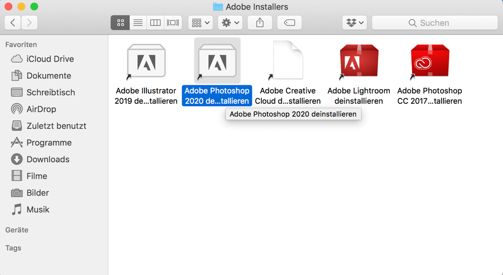 Photoshop deinstallieren auf Mac