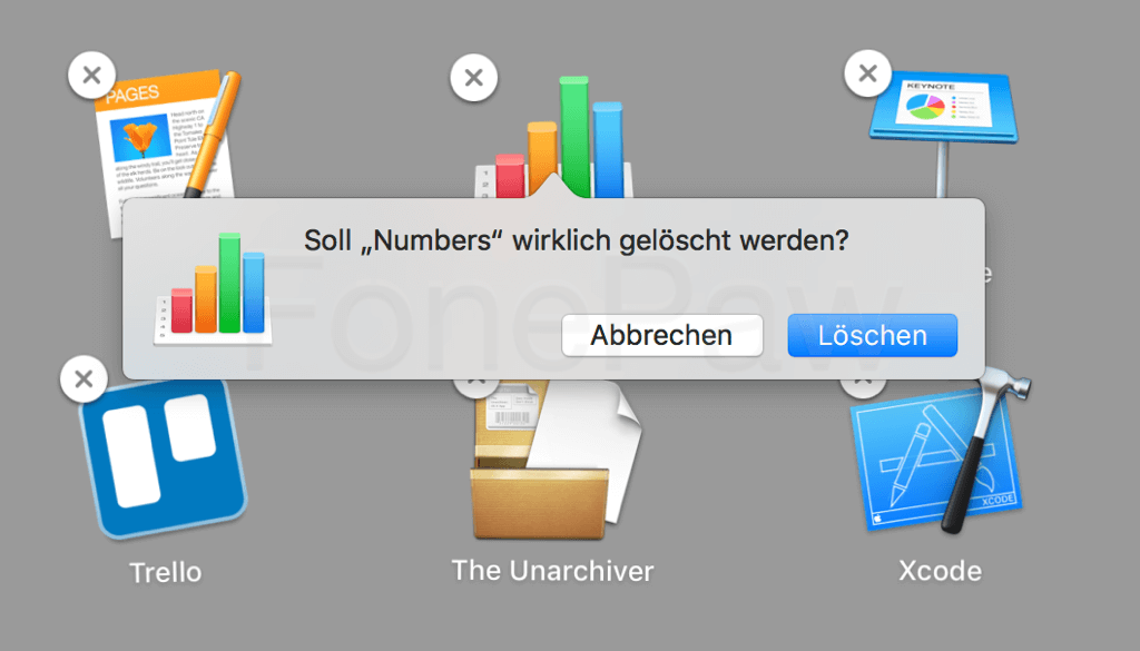 Die von App Store geladenen Mac Programme löschen