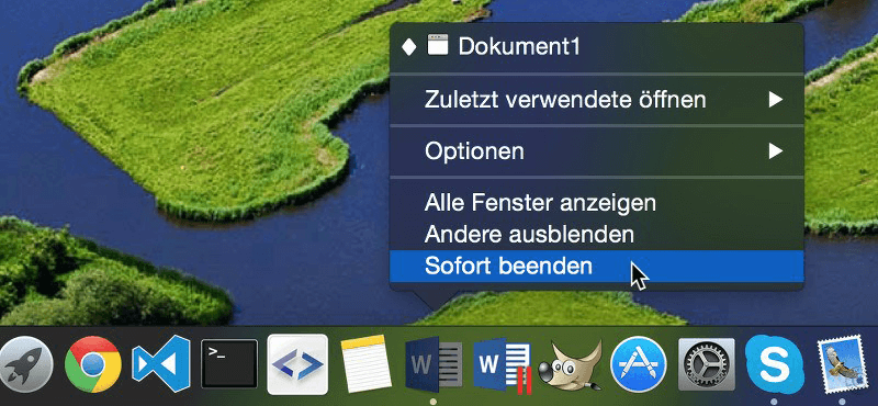 Programm sofort beenden Mac