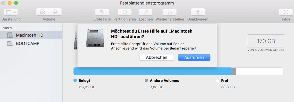 Safari-Account Fehler beheben mit Disk Utility