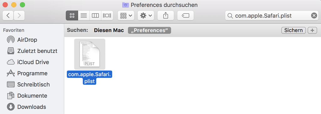 Safari-Einstellungen löschen