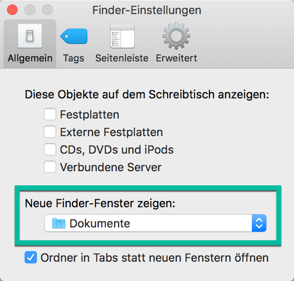 Speichernutzung reduzieren über Finder